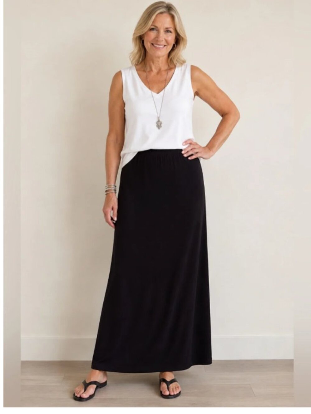 Chico's Private Edition Black Maxi Skirt Size 2 (12)